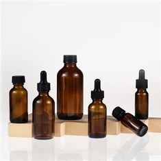 Dzintara Bostonas apaļā stikla pudele